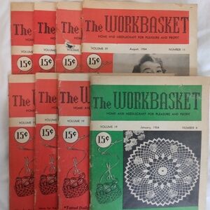 Vintage The Workbasket Magazine 1954 Patterns Recipes Ephemera Craft Crafting
